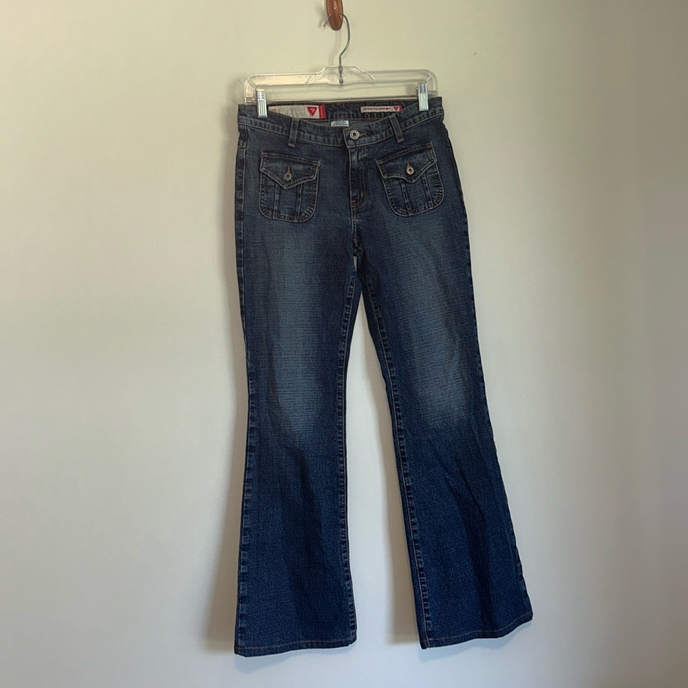Early-Mid 00's dark denim wide leg Guess jeans